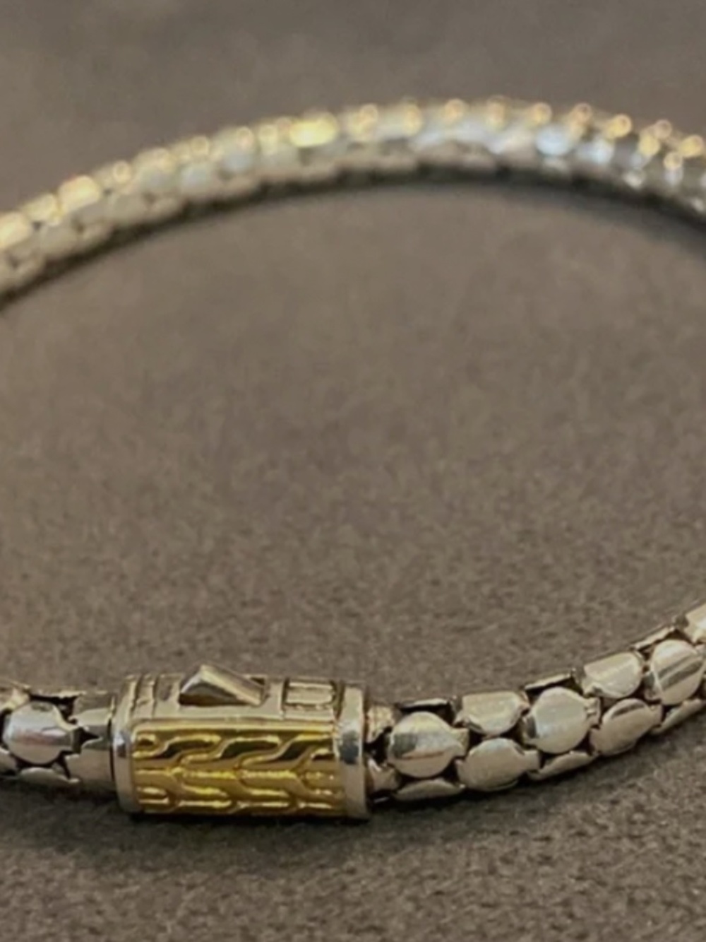John Hardy Dot Chain Bracelet Sterling Silver & 18K Gold